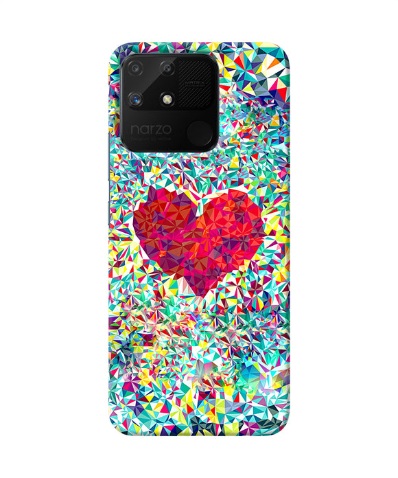 Red heart print Realme Narzo 50A Back Cover