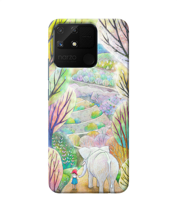Natual elephant girl Realme Narzo 50A Back Cover
