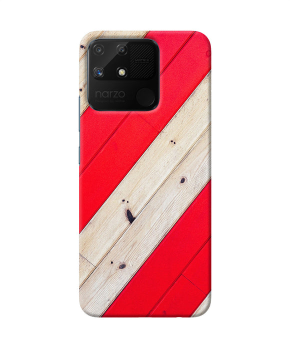 Abstract red brown wooden Realme Narzo 50A Back Cover