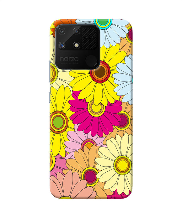 Abstract colorful flowers Realme Narzo 50A Back Cover
