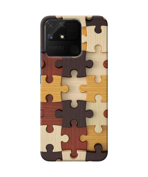 Wooden puzzle Realme Narzo 50A Back Cover