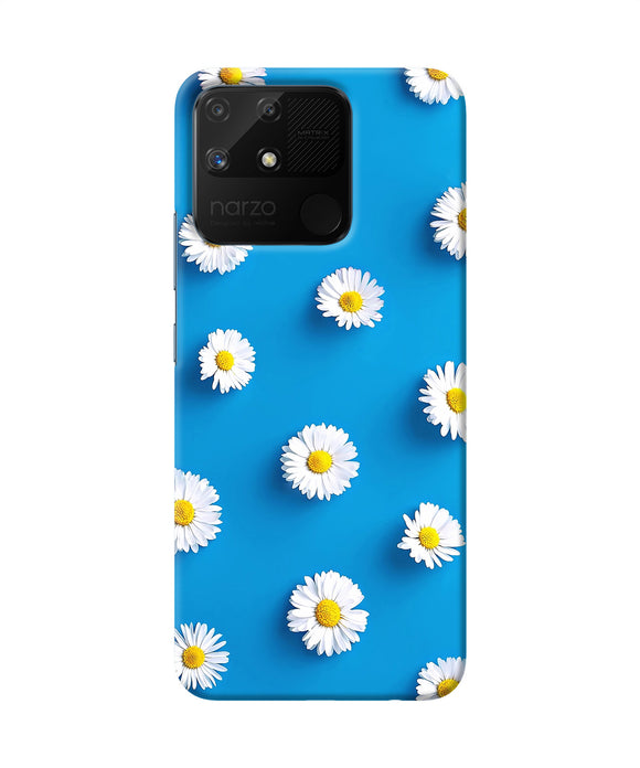 White flowers Realme Narzo 50A Back Cover