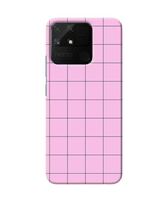 Pink square print Realme Narzo 50A Back Cover