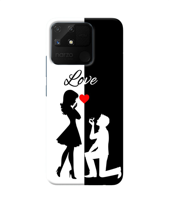 Love propose black and white Realme Narzo 50A Back Cover