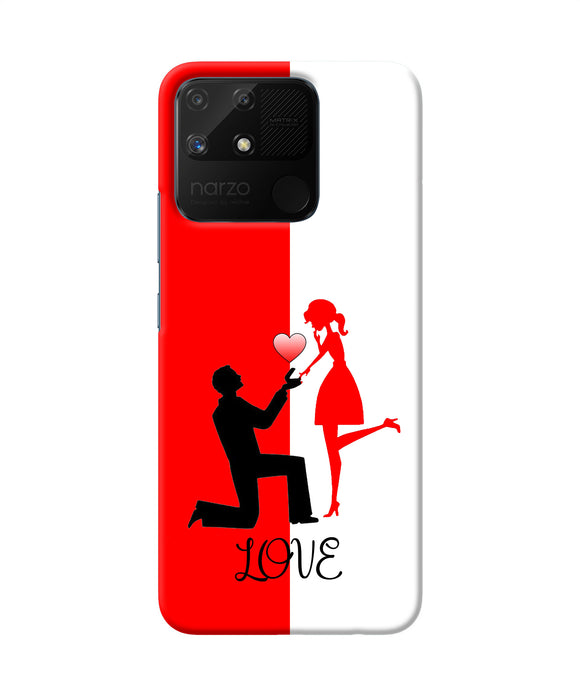 Love propose red and white Realme Narzo 50A Back Cover