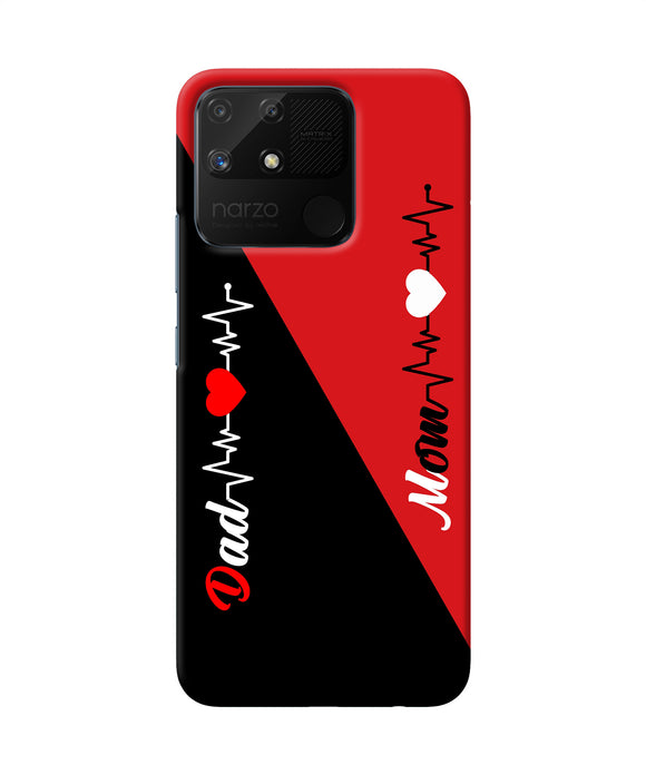 Mom dad heart line Realme Narzo 50A Back Cover