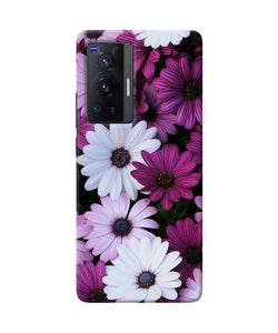 White violet flowers Vivo X70 Pro Back Cover