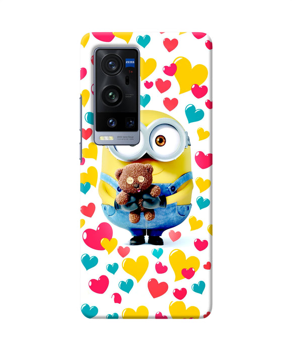 Minion teddy hearts Vivo X60 Pro Plus Back Cover