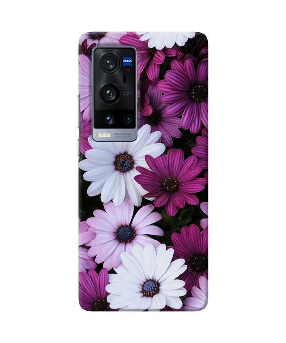 White violet flowers Vivo X60 Pro Plus Back Cover