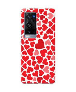 Red heart canvas print Vivo X60 Pro Plus Back Cover