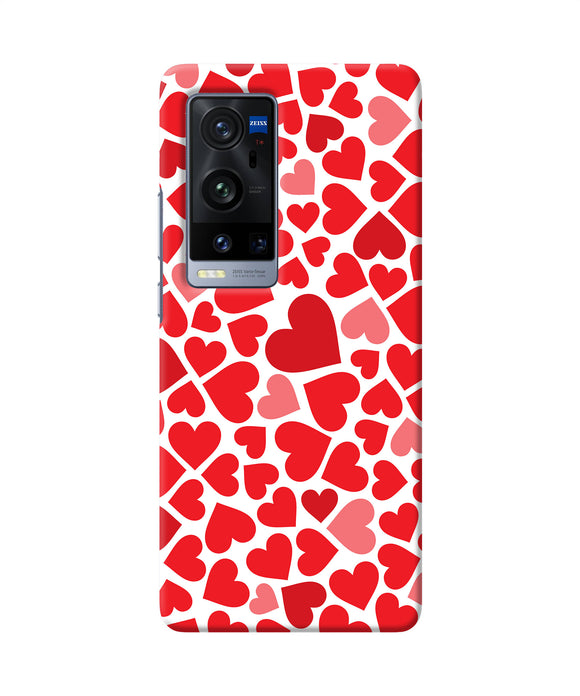 Red heart canvas print Vivo X60 Pro Plus Back Cover