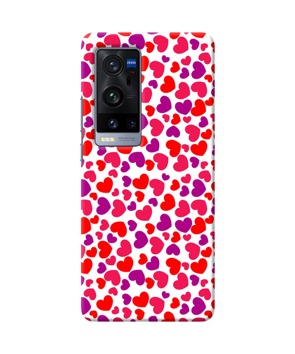 Red heart canvas print Vivo X60 Pro Plus Back Cover