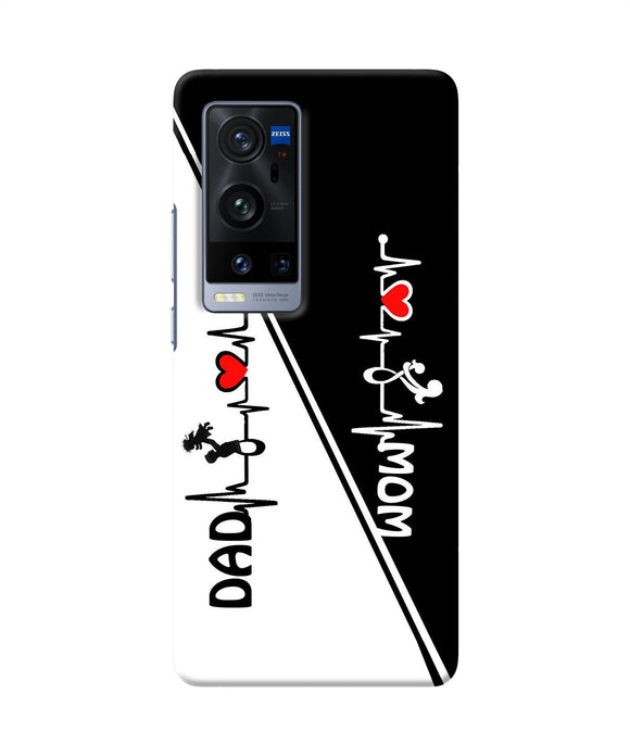 Mom dad heart line black and white Vivo X60 Pro Plus Back Cover