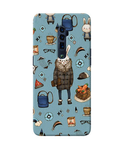 Canvas rabbit print Oppo Reno 10x Zoom Back Cover