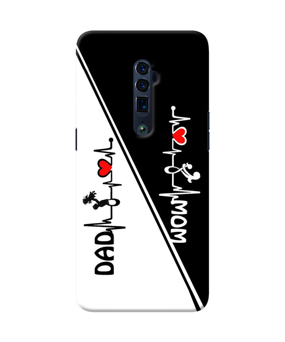 Mom dad heart line black and white Oppo Reno 10x Zoom Back Cover