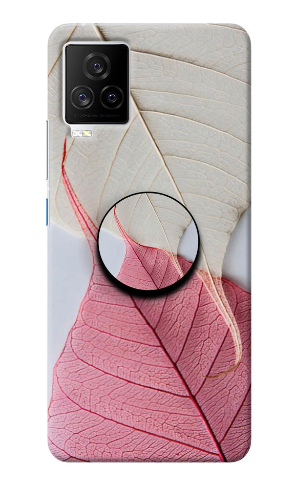 White Pink Leaf iQOO 7 Legend 5G Pop Case