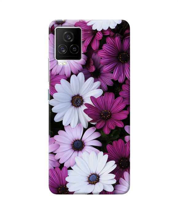 White violet flowers iQOO 7 Legend 5G Back Cover