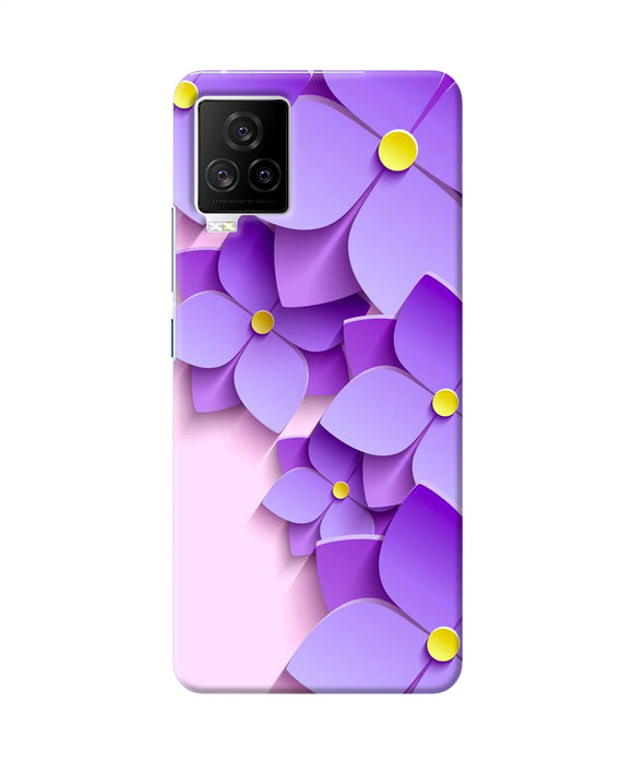 Violet flower craft iQOO 7 Legend 5G Back Cover