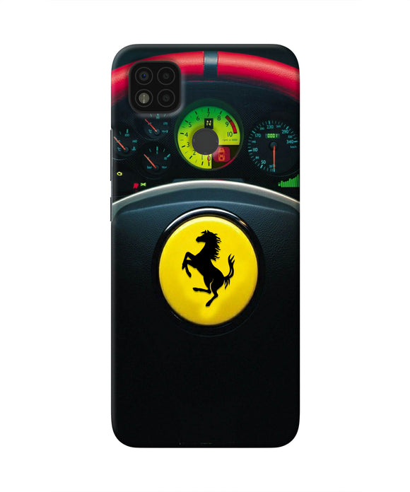 Ferrari Steeriing Wheel Poco C31 Real 4D Back Cover