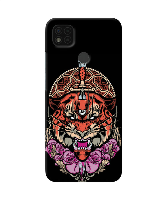 Abstract tiger Poco C31 Back Cover
