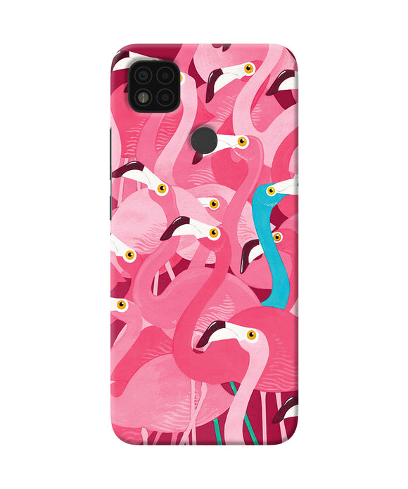 Abstract sheer bird pink print Poco C31 Back Cover