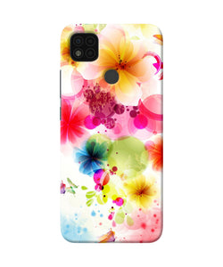 Flowers print Poco C31 Back Cover