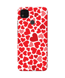 Red heart canvas print Poco C31 Back Cover