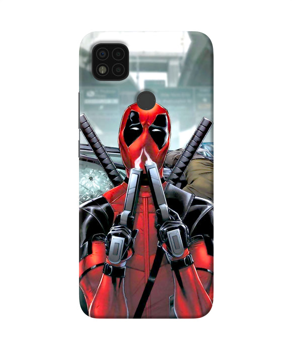 Deadpool with gun Poco C31 Back Cover