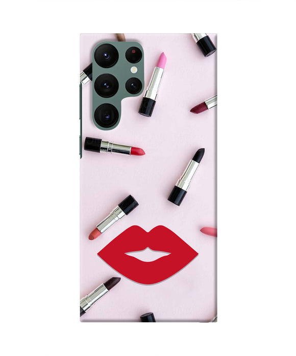 Lips Lipstick Shades Samsung S22 Ultra Real 4D Back Cover
