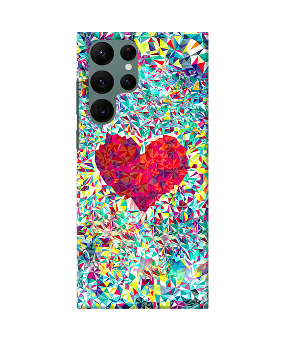 Red heart print Samsung S22 Ultra Back Cover