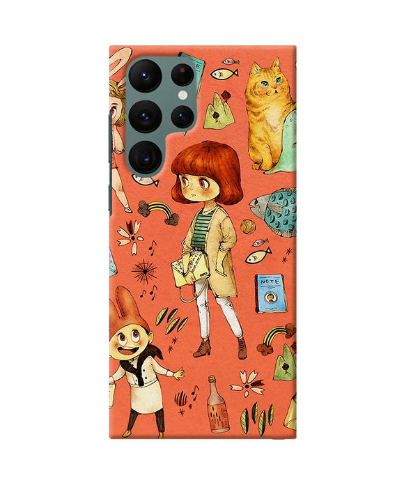 Canvas little girl print Samsung S22 Ultra Back Cover