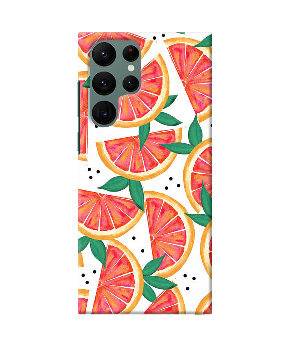 Abstract orange print Samsung S22 Ultra Back Cover