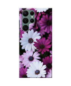 White violet flowers Samsung S22 Ultra Back Cover