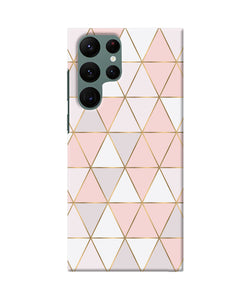 Abstract pink triangle pattern Samsung S22 Ultra Back Cover