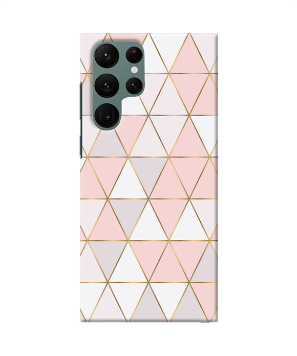 Abstract pink triangle pattern Samsung S22 Ultra Back Cover
