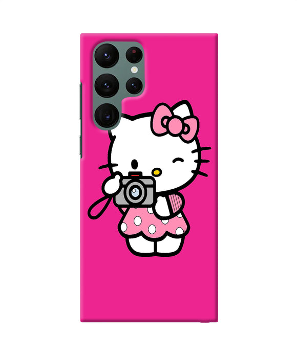 Hello kitty cam pink Samsung S22 Ultra Back Cover