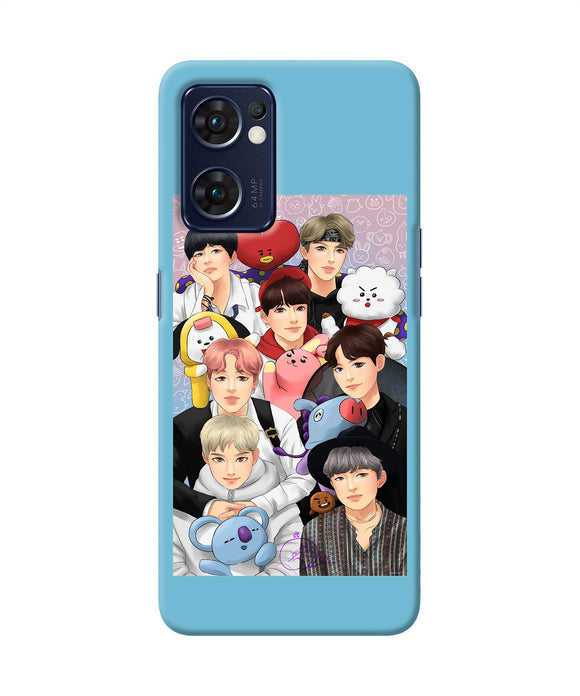 BTS with animals Oppo Reno7 5G Back Cover