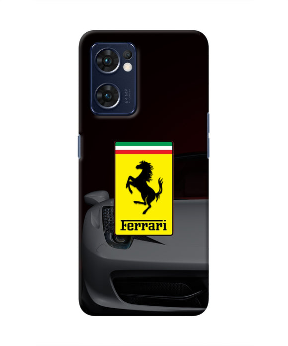 White Ferrari Oppo Reno7 5G Real 4D Back Cover