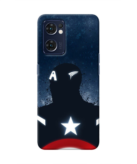 Captain america Shield Oppo Reno7 5G Real 4D Back Cover