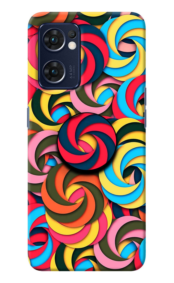 Spiral Pattern Oppo Reno7 5G Pop Case