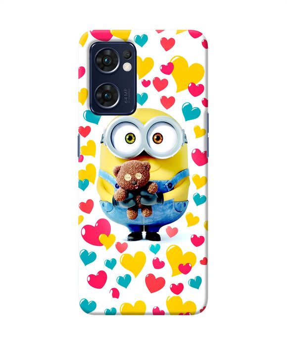 Minion teddy hearts Oppo Reno7 5G Back Cover