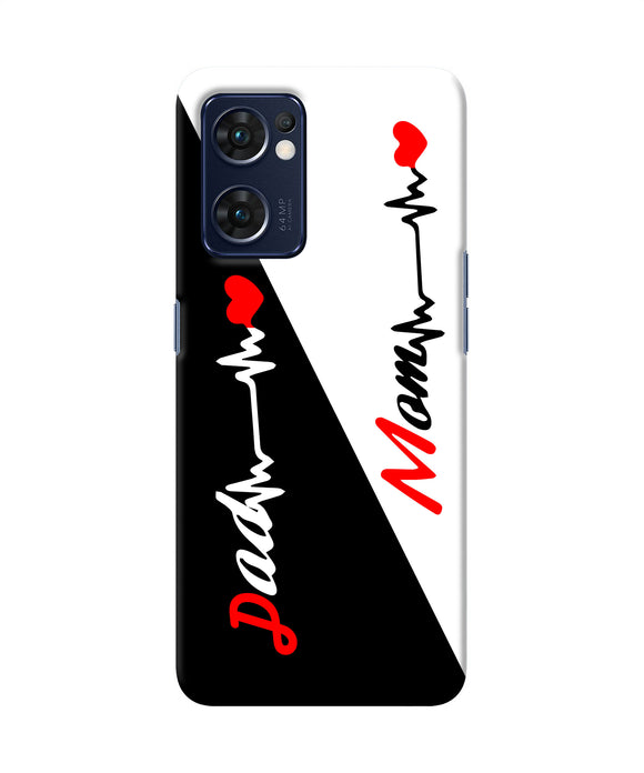 Mom dad heart line Oppo Reno7 5G Back Cover