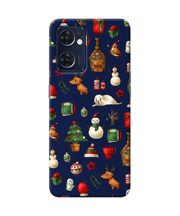 Canvas christmas print Oppo Reno7 5G Back Cover