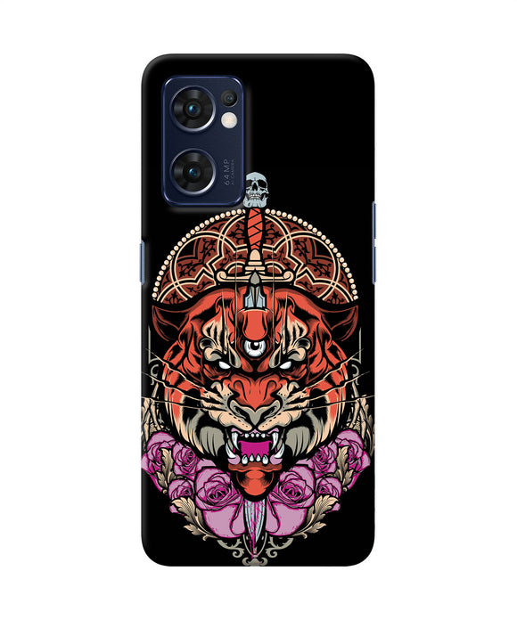 Abstract tiger Oppo Reno7 5G Back Cover