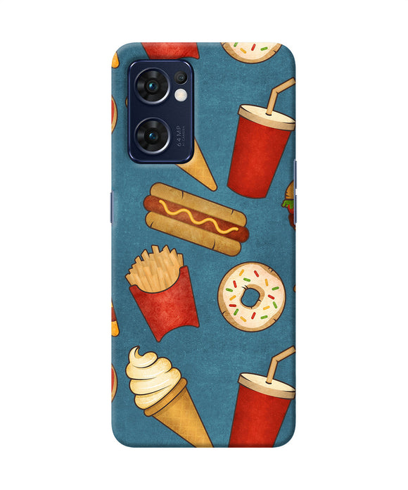 Abstract food print Oppo Reno7 5G Back Cover
