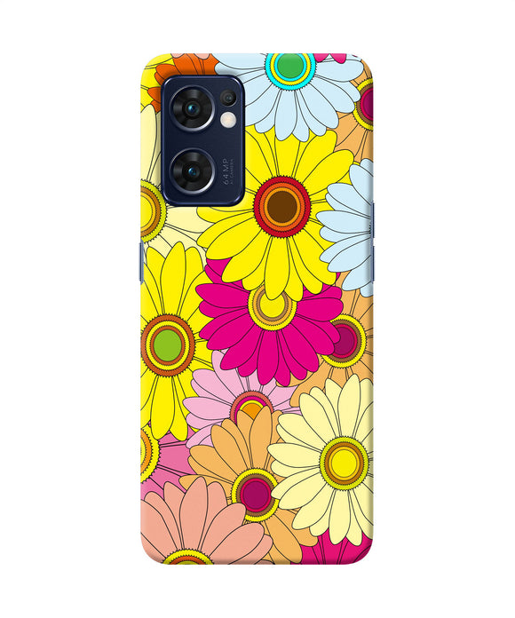 Abstract colorful flowers Oppo Reno7 5G Back Cover