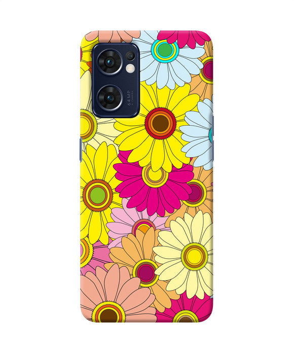 Abstract colorful flowers Oppo Reno7 5G Back Cover