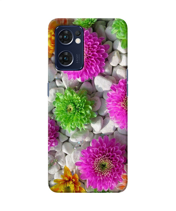 Natural flower stones Oppo Reno7 5G Back Cover