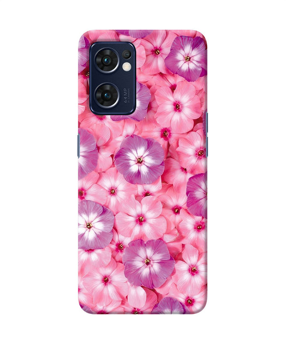 Natural pink flower Oppo Reno7 5G Back Cover