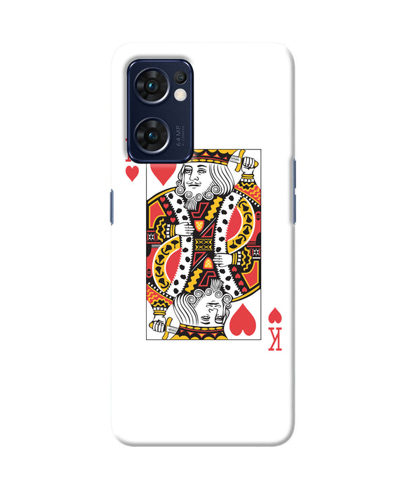 Heart king card Oppo Reno7 5G Back Cover